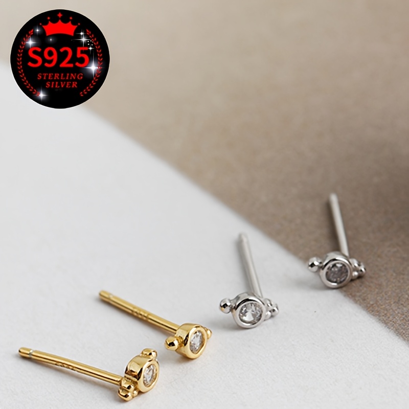 2pcs Women's 925 Silver Ear Studs with Packaging